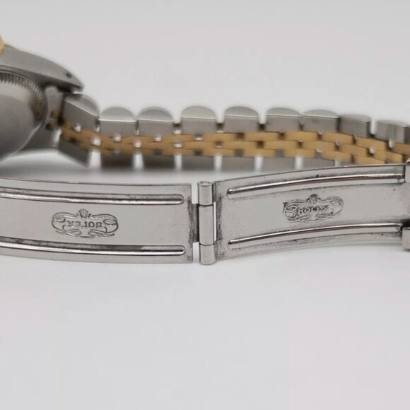 MINT ROLEX OYSTER PERPETUAL Ladies 18k Yellow Gold SS Watch SERVICED - Picture 5 of 7